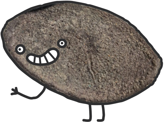 An illustration of a Tlayoyo with hands legs and a face