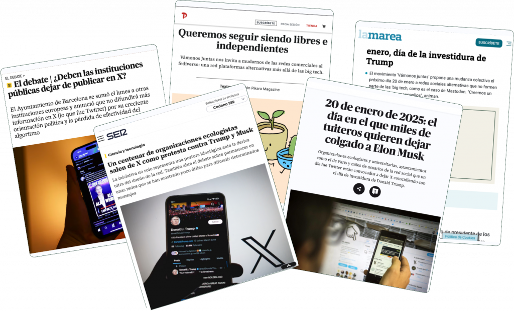 Clips of newspapers with the campaign of vamonos juntas