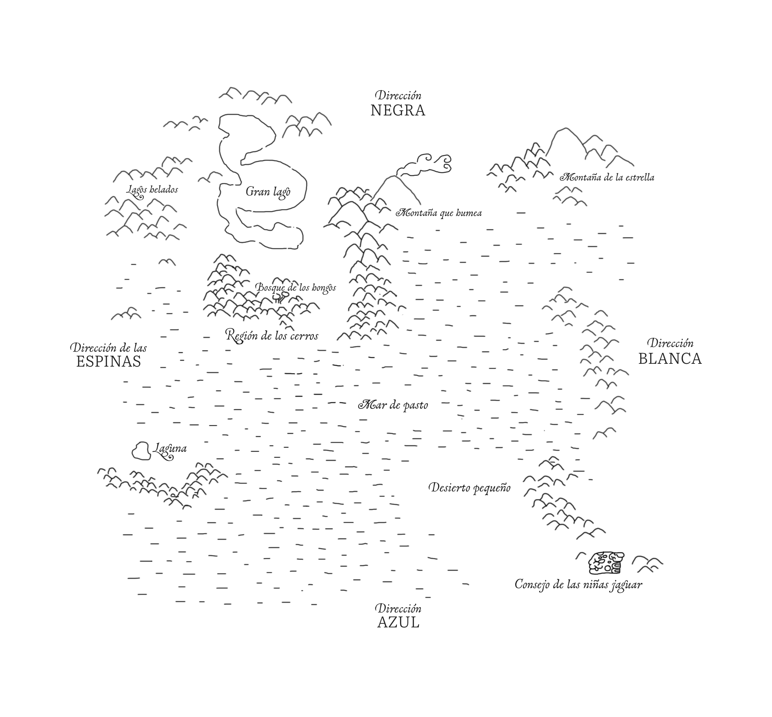 mapa en blanco y negro de la región